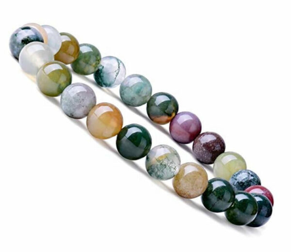 Natural 8mm Indian Agate / Fancy Jasper Crystal Energy Stone